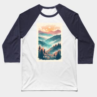 Great Smoky Mountains national park travel poster Baseball T-Shirt